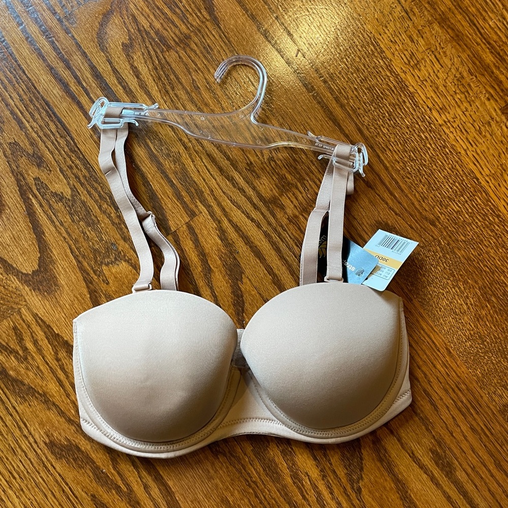 NWT Wacoal Beige Strapless Convertible Bra - Size 30 DD